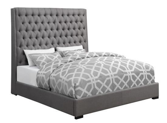 Camille Grey Upholstered Bed