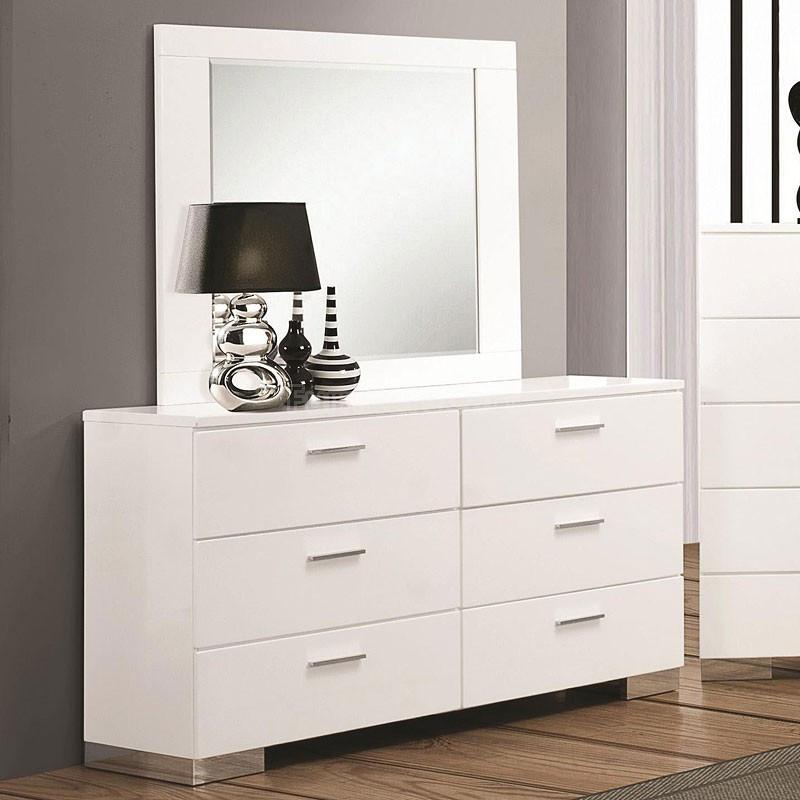 Modern White Leatherette 4 PC Bedroom Set