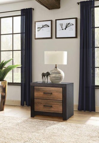 Dewcrest Panel Nightstand in Carmel and Licorice