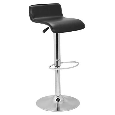 Simone Black Leatherette Adjustable Bar Stool, Set of 2