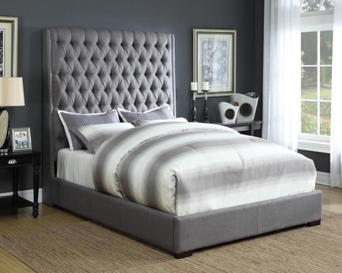 Camille Grey Upholstered Bed