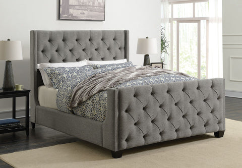 Palma Upholstered Bed - Grey