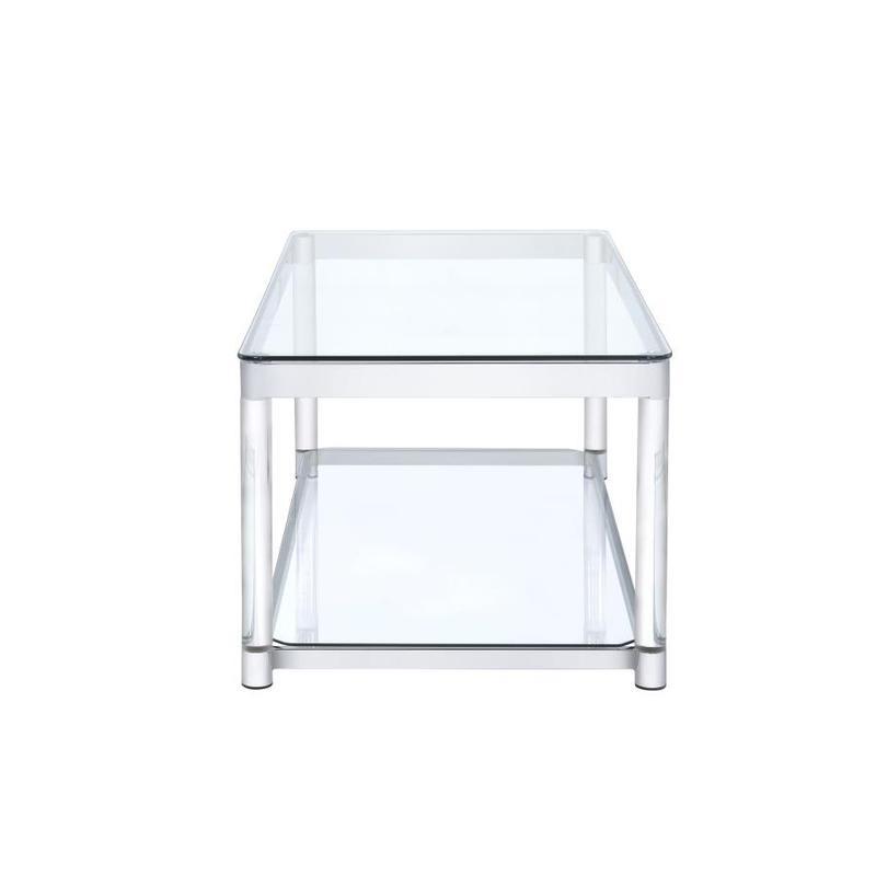 Contemporary Glass Top with acrylic legs End Table