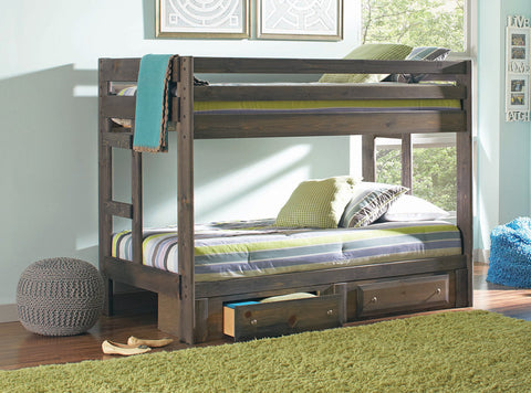 Wrangle Hill Twin/Twin Bunk Bed with Storage Drawers