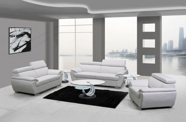 Contemporary Premium Leather Match Sofa - White