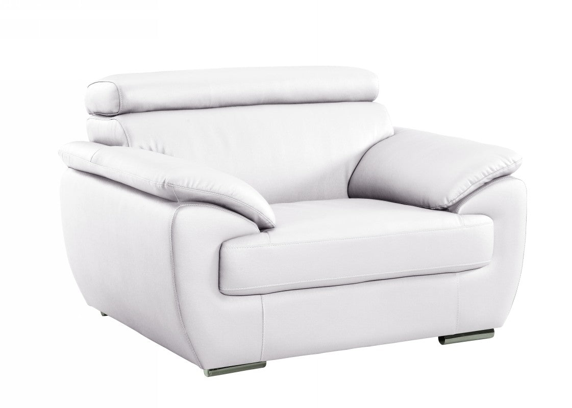 Contemporary Premium Leather Match Sofa - White