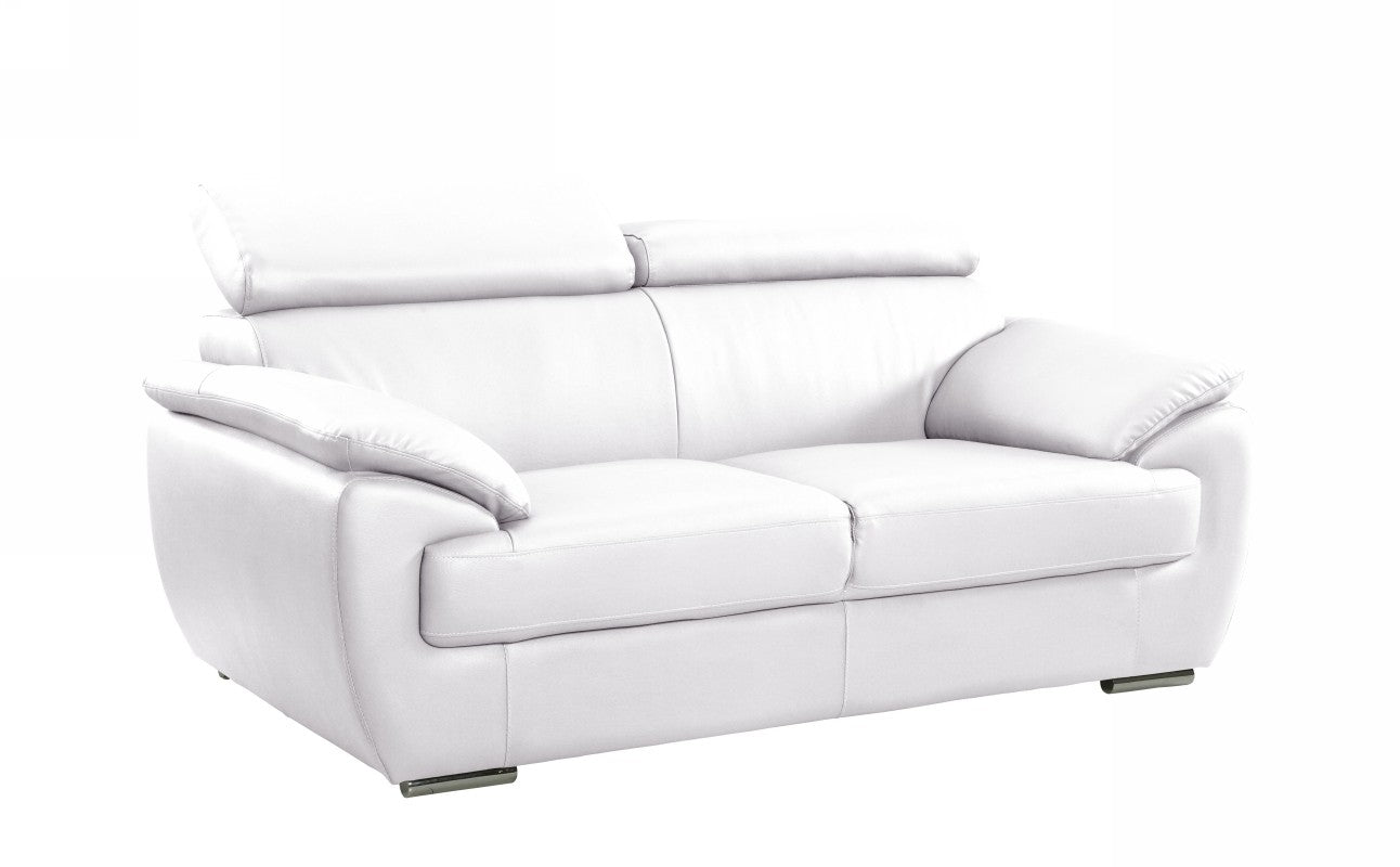 Contemporary Premium Leather Match Sofa - White