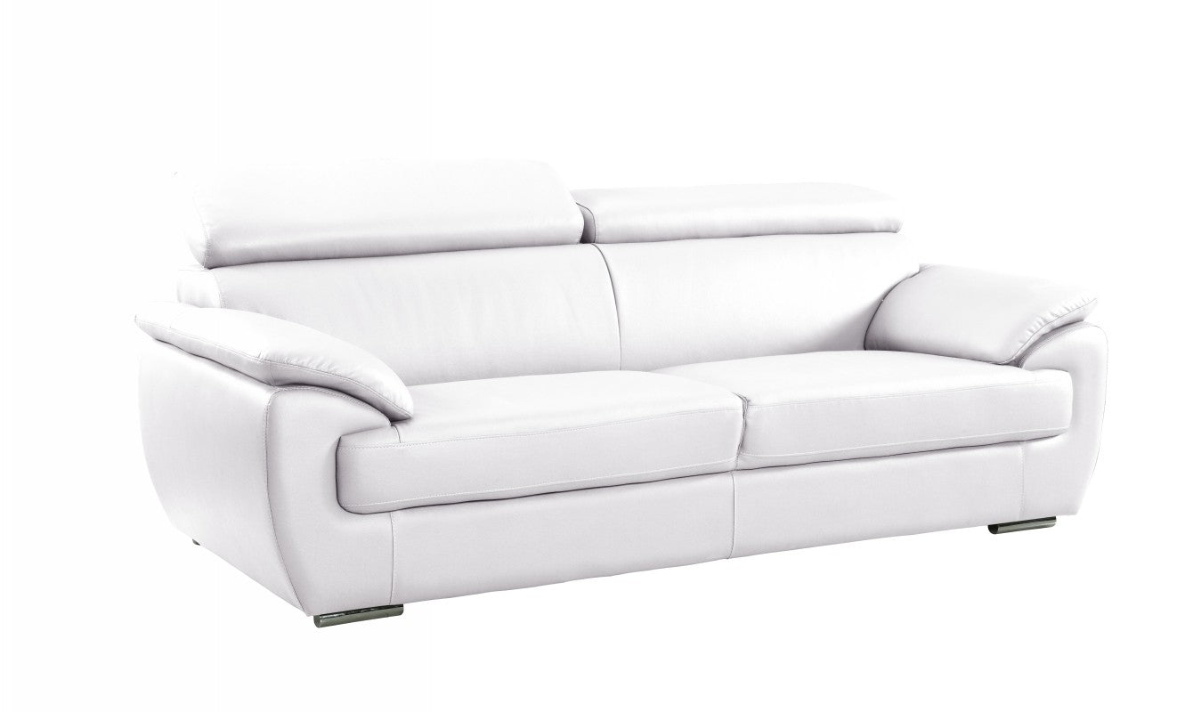 Contemporary Premium Leather Match Sofa - White