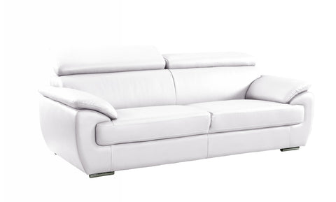 Contemporary Premium Leather Match Sofa - White