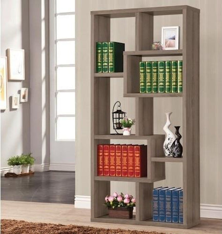 Cubed Rectangular Bookcase, Weathered Grey