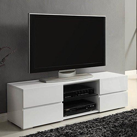contemporary style 4 Drawer White Tv Stand