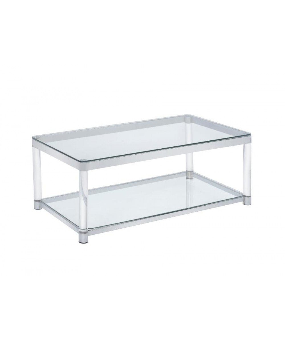 Contemporary Glass Top with acrylic legs Coffee Table