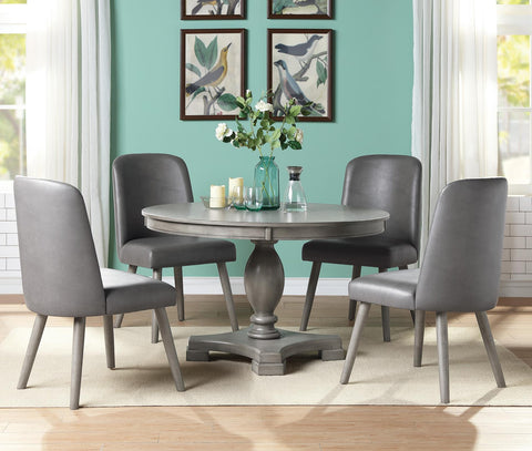 Waylon Round Dining table Set - Gray Oak Finish