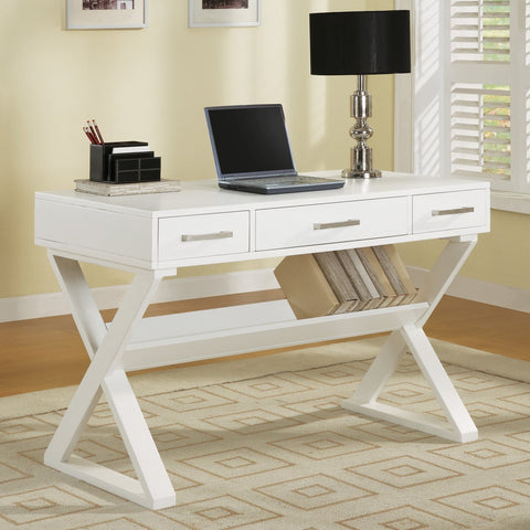 Contemporary 3 Drawer Desk with Criss Cross Legs