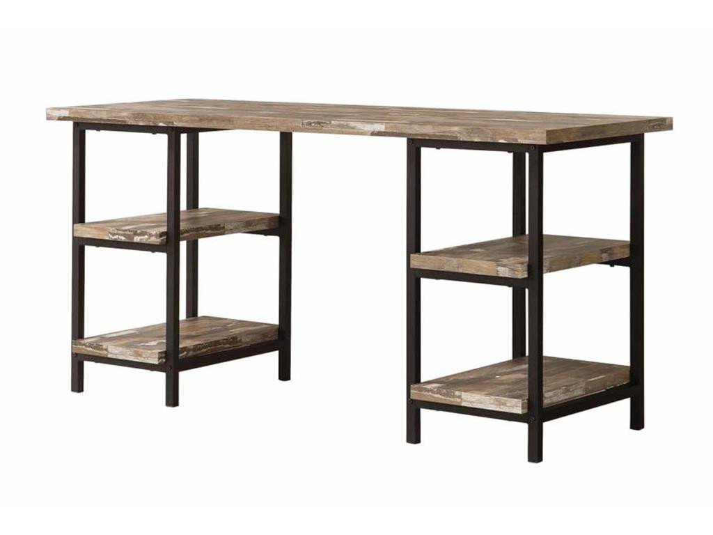 Salvaged Cabin finish Industrial Style Desk With Metal Legs