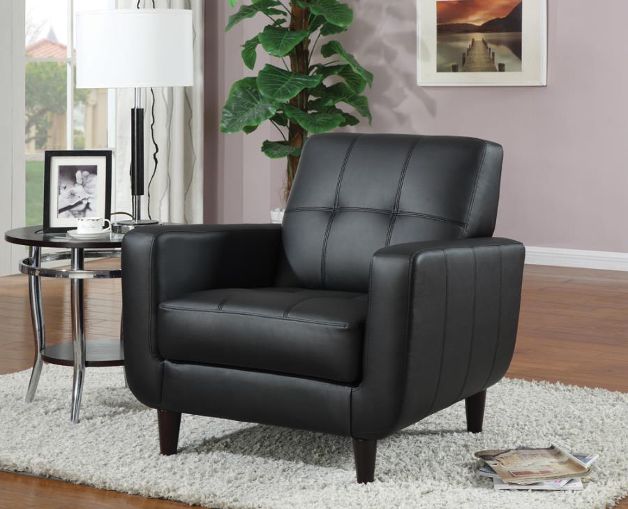 Modern Vinyl Accent Chair- Black