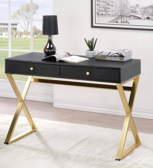 Pacha Black Brass Writing Desk