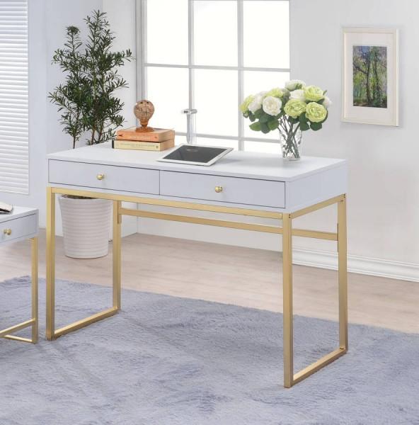 Sacha White Brass Vanity Table