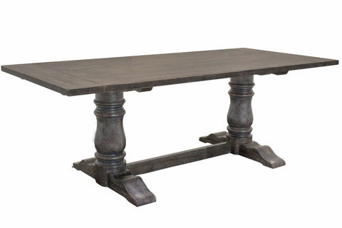 Lisa Weathered Gray Pedestal Dining Table