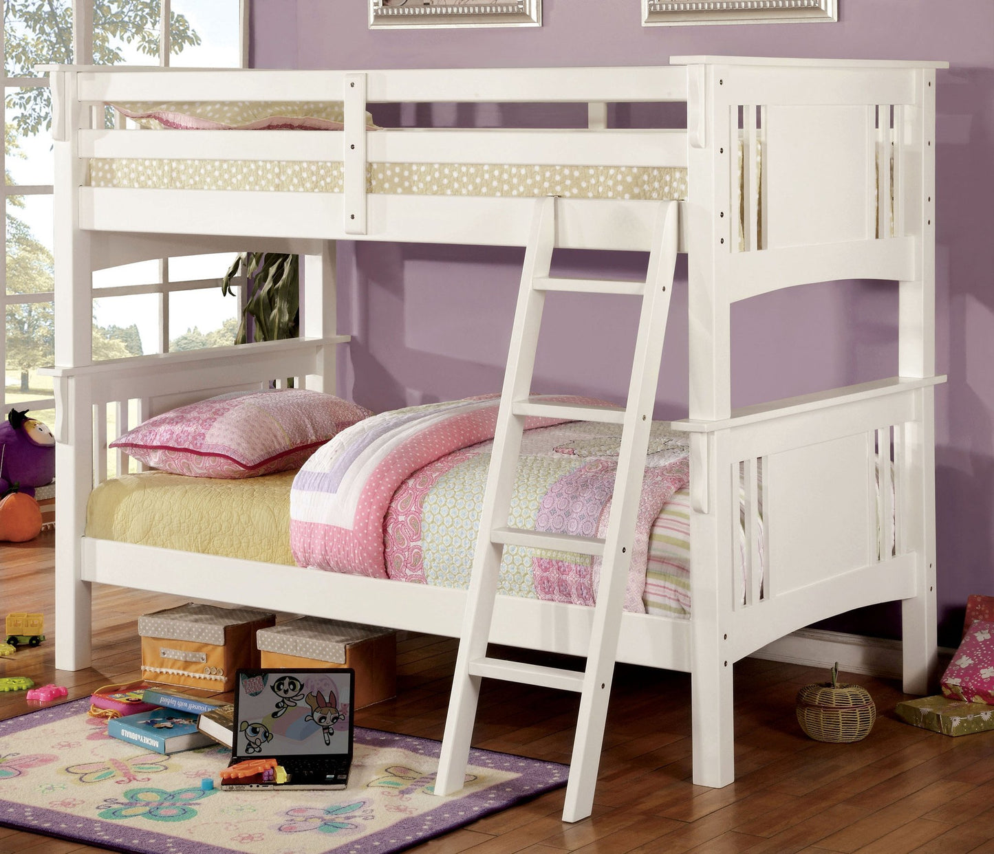 Spring Creek White Finish Twin/Twin Bunk Bed