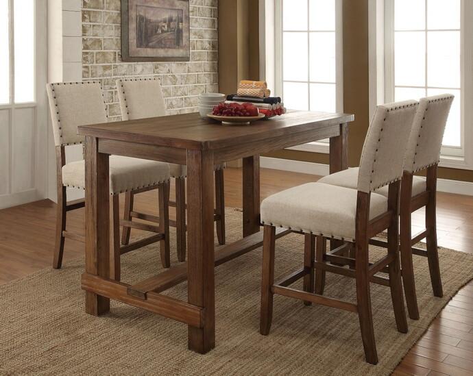 Sania Natural Tone Counter Height Dining Set