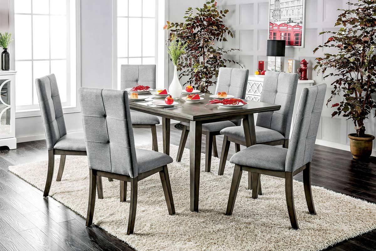 Abelone Mid Century Dining Set, Gray