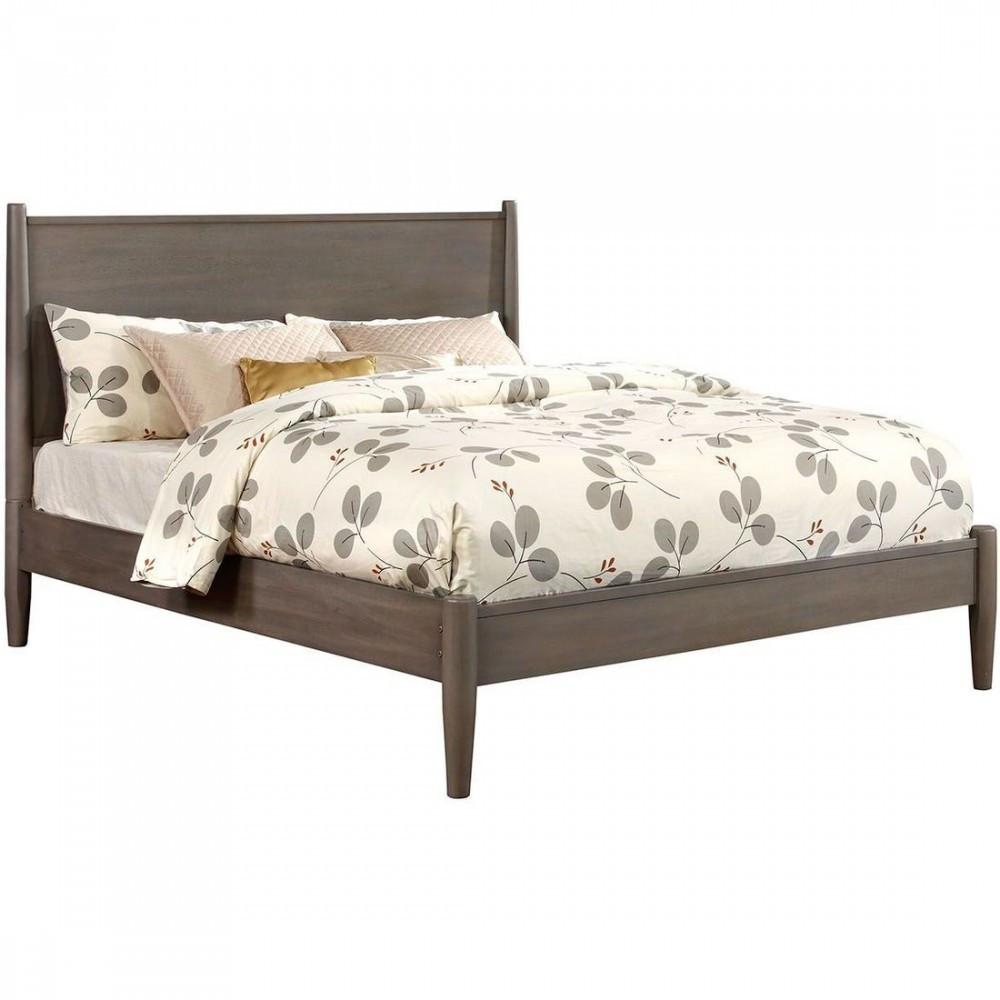 Mid Century Bed, Gray