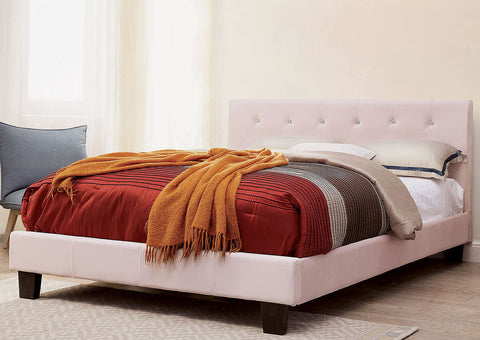 Velen Upholstered Platform Bed - Pink