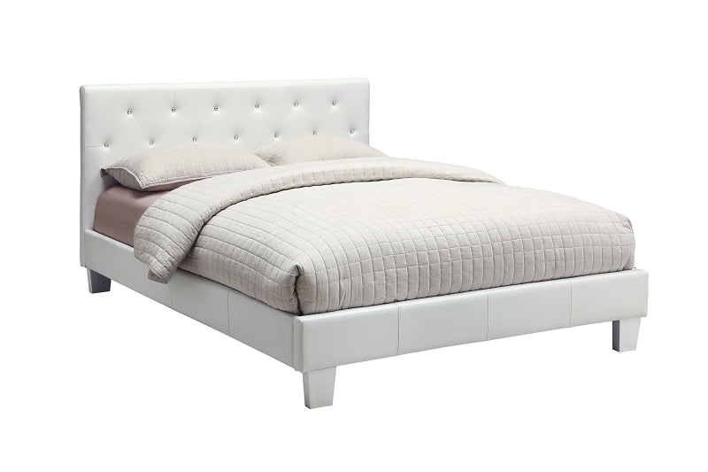 Velen Padded Leatherette Platform Bed ( Available in WHite or Black)