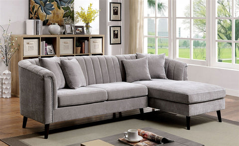 Goodwick Mid-Century Sectional in Light Grey