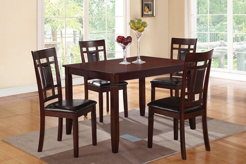 5 Piece Dining Set with Black Cushions