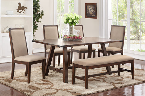 Wood Dining Table Set with Bench