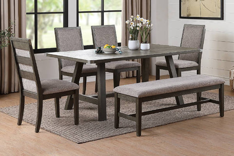 Painter Style Dining Table Set with Bench