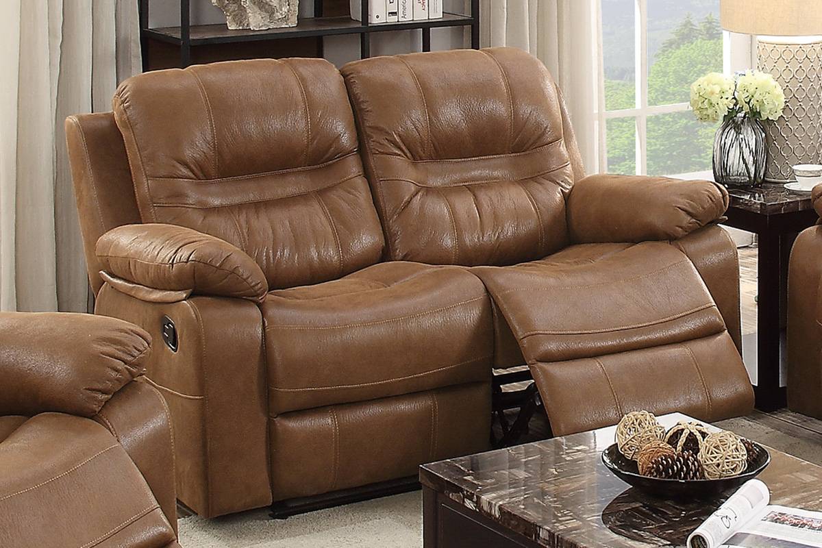 Tristan Brown Leatherette Manual Recliner Sofa