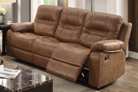 Tristan Brown Leatherette Manual Recliner Sofa