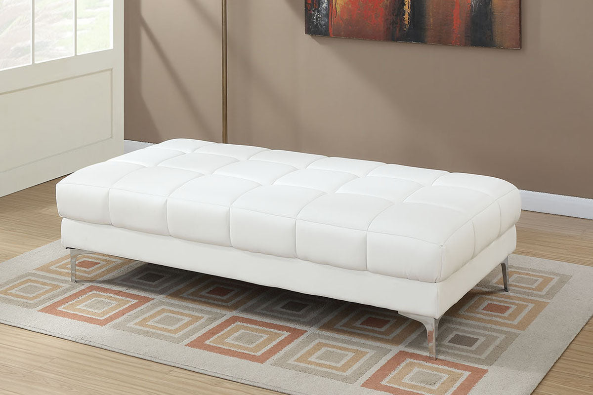 Cube Tufted Sectional - White