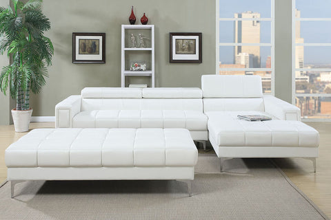 Cube Tufted Sectional - White