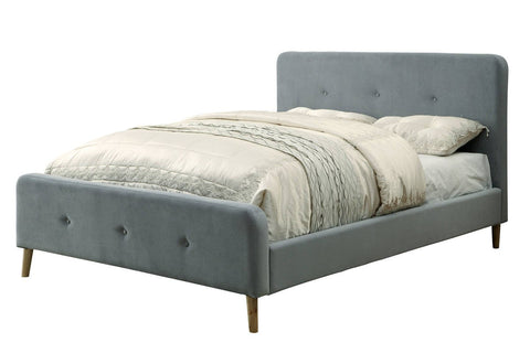 Barney Mid Century Modern Bed Grey