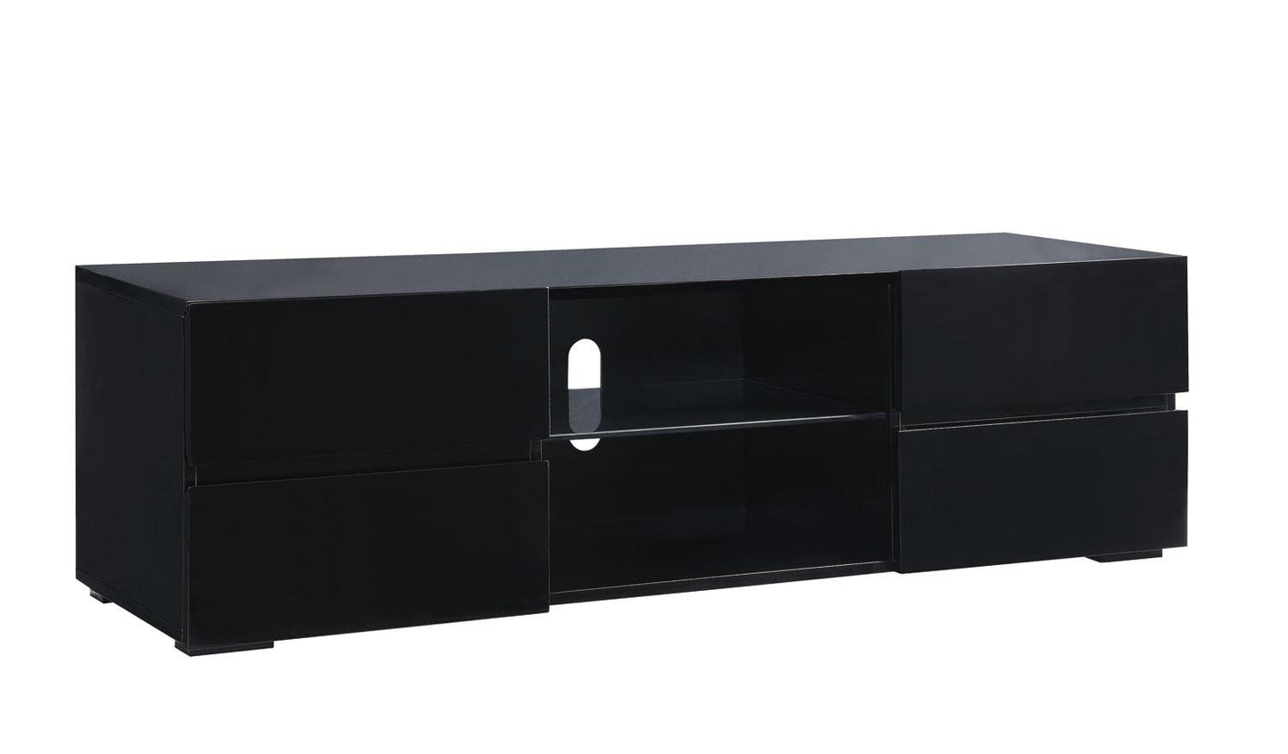 contemporary style 4 Drawer Black Tv Stand