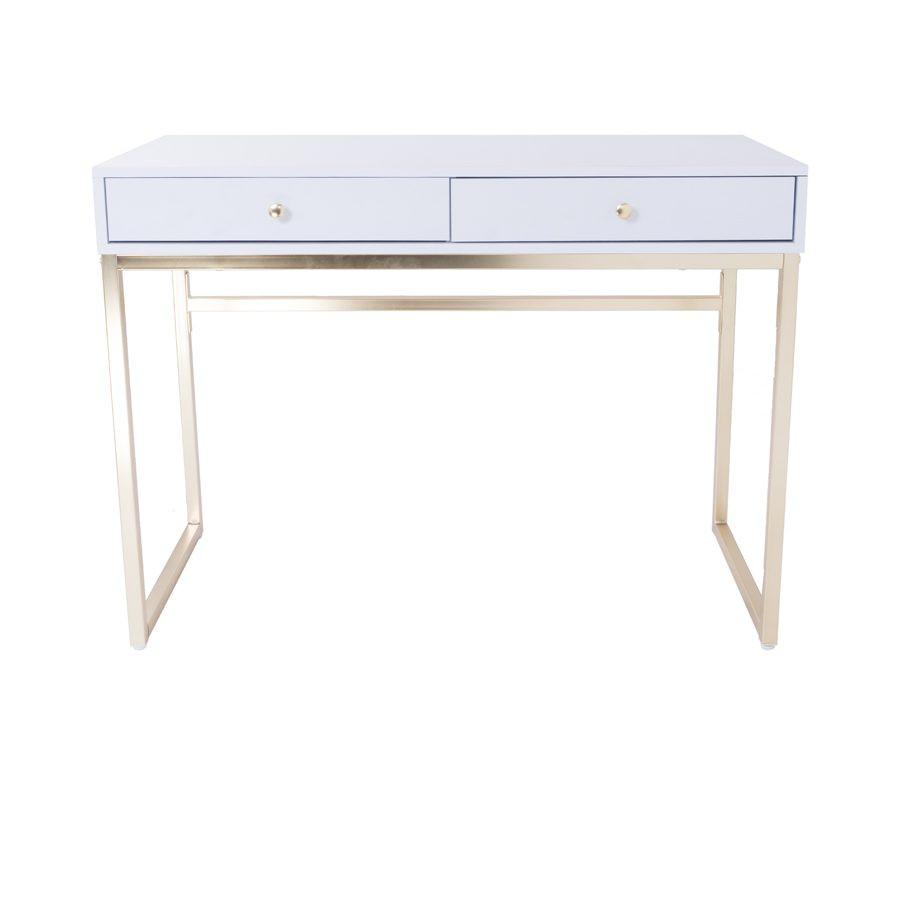 Sacha White Brass Vanity Table