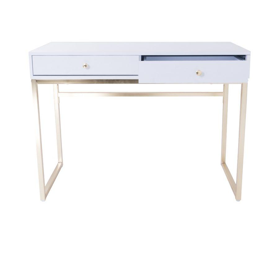 Sacha White Brass Vanity Table