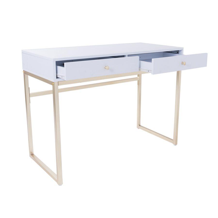 Sacha White Brass Vanity Table