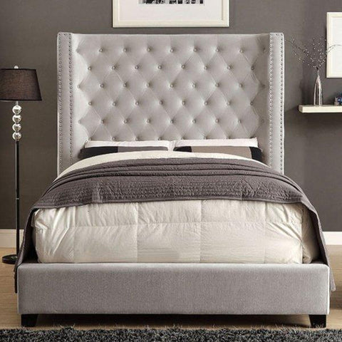 Mirabelle Upholstered Bed, Ivory