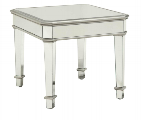 Mirrored Square End Table
