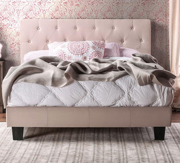 Drexel Upholstered Bed, Ivory