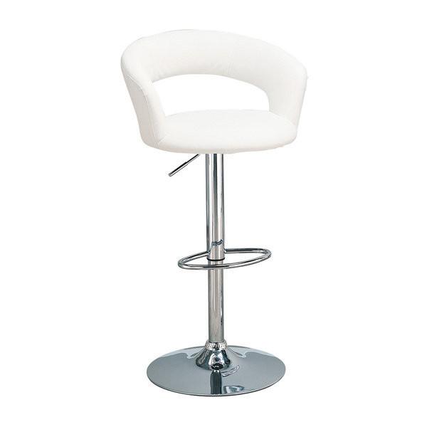 Element White Leatherette Adjustable Swivel Bar Stool