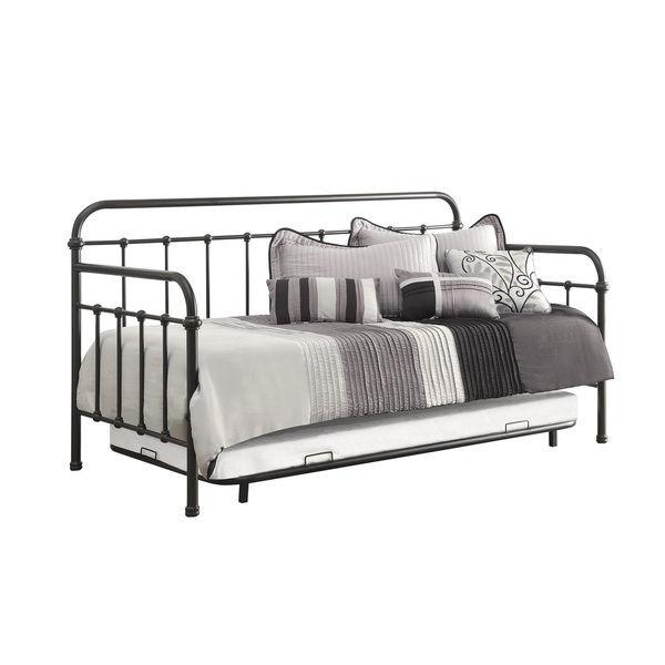 Metal Daybed with Trundle, Dark Bronze