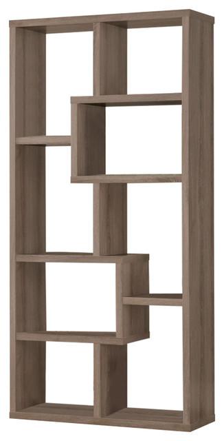 Cubed Rectangular Bookcase, Weathered Grey