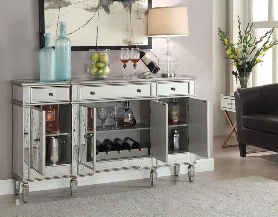 Mirrored Cabinet with wine rack