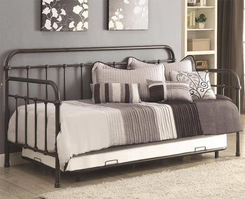 Metal Daybed with Trundle, Dark Bronze